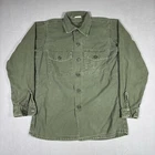Vintage Military Shirt 15.5x33 OG-107 Type 1 Cotton Sateen Vietnam War