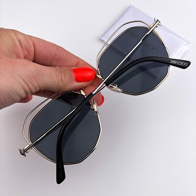 Jimmy Choo Women Sunglasses Gold Dark Grey Round FRANNY/S  display picture 2