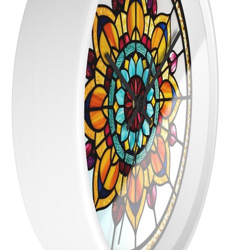 Mandala Reloj de Pared Vidrieras Imitación Oficina Reloj Estilo Boho Regalo para Mamá, - Imagen 15 de 19