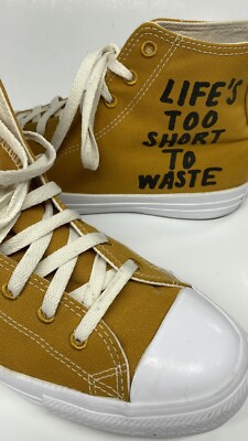 Converse Men's Shoes Life's Too Short To Waste Wheat Brown Sneakers Size 9.5