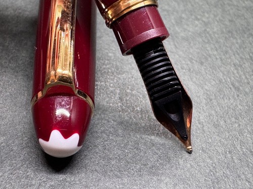 MONTBLANC MEISTERSTUCK 114 MOZART Burgundy Bordeaux Fountain Pen 14K 585 Nib/F - 第 17/24 張圖片