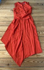 asos NWT women’s sleeveless Asymmetrical Hem dress Size 2 red s3