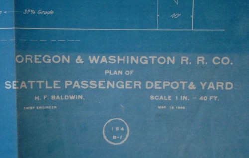 1908 Seattle Union Station Train Depot GNRR Yard Plan old blueprint engineering - Picture 2 of 9