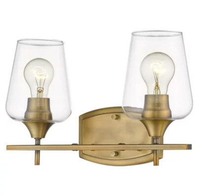 Z-Lite 473-2V Brass Joliet 2-Light 15''W Bathroom Vanity Light