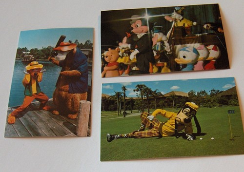 Cartoline Disney World (3) Orso - Topolino - Pippo degli anni 70 - Foto 3 di 5
