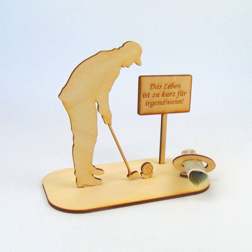 Geldgeschenk Golfspieler mit verschiedenen Schildern Gutschein - Picture 4 of 10