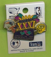 1997 Super Bowl XXXI Enamel Pin - Green Bay Packers vs New England Patriots