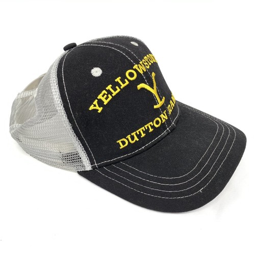 Yellowstone Dutton Ranch Trucker Hat Movie TV Promo Adjustable Mens Black - Picture 3 of 4