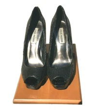 Steve Madden Womens Shoes Black Sequin Evening Event Stiletto Platform Size 7