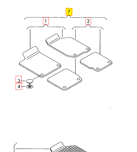 New Genuine VW GOLF/CABRIOLET Front Rubber Floor Mats Black