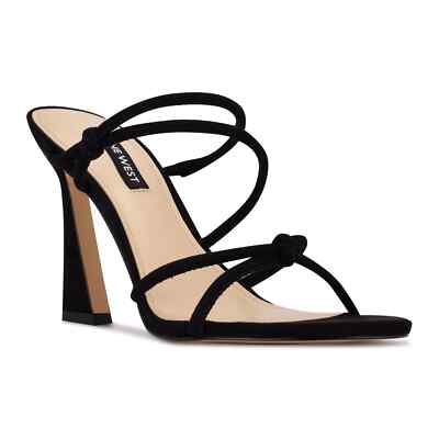 Nine West Kims Heeled Slide Sandals, Black, Women Size 6.5M   NEW