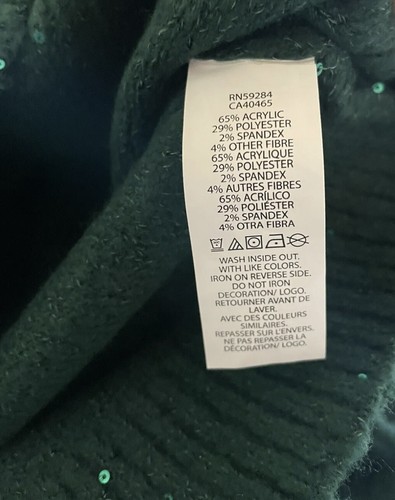 Childrens Place Girls Sequin Sweater Green Spruce sz XS NEW $32 - Picture 6 of 6