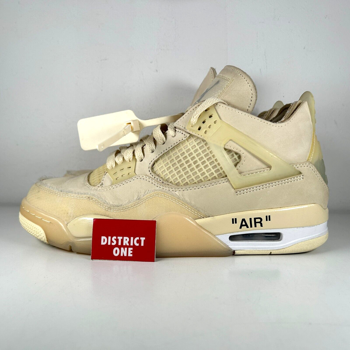 Off White x Wmns Air Jordan 4 SP Sail - Size 10.5 W / 9 M - CV9388 100