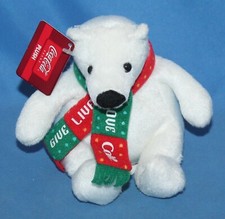 Coca-Cola Coke Christmas Mini Plush Polar Bear Give Live Love Coke NWT
