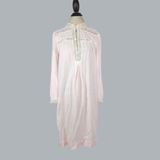 Vintage 80s Dior Womens Pajama Nightgown Small Pink Flannel