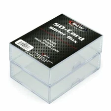 (2-Pack) BCW 50 Card Size Slider Box Stackable Plastic Trading Card Storage Case