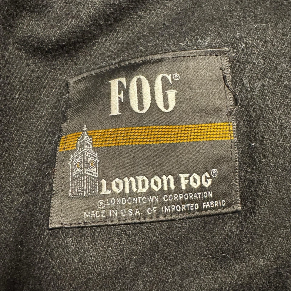 Vintage London Fog Trench Coat Women's 10R Abstract Wool Lined USA Made Camo - Image 4 of 4