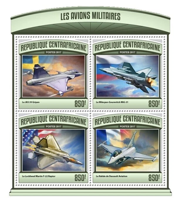 Militar, guerra estampillas de la República Centroafricana