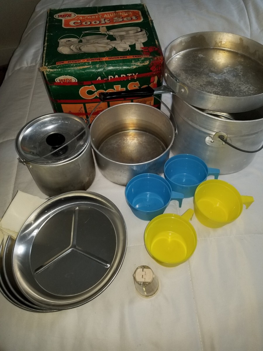 Vintage WFS 6 Party Camp Cook Set Aluminum Japan No.108 Vintage WFS 6 Party Camp Cook Set Aluminum Japan No.108