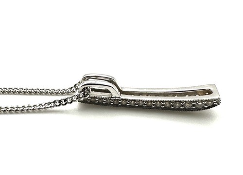 18ct White Gold Diamond Necklace 18K Gold Diamond Pendant + 18K Gold Chain Gift - Picture 8 of 24