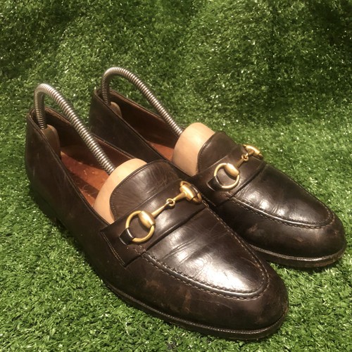Gucci Mens Brown Leather Horsebit 