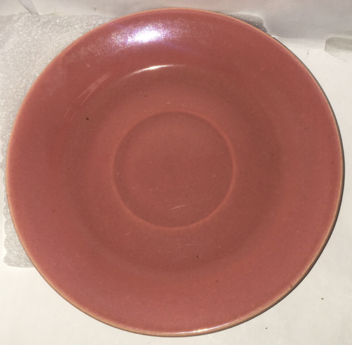BAUER POTTERY SAUCER Plainware 6" DESERT PLATE Dish ROSE PINK LINDA Cali VINTAGE - Picture 3 of 14