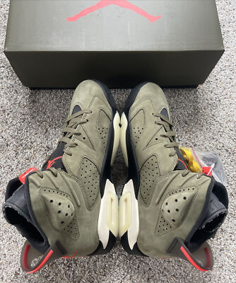 Nike x Travis Scott Air Jordan 6 Cactus Jack Size 10 Olive Nike x Travis Scott Air Jordan 6 Cactus Jack Size 10 Olive