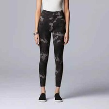 Simply Vera Wang Women's High Rise Live-In Black Tie Dye Print Leggings-S/M/L/XL