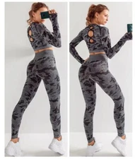 Women sport yoga pants camo  High Waist Yoga Pants Tummy Control Gym Sport