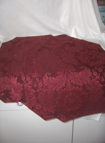 Vintage 8 Stück Tisch Tischsets Burgund Wein Brokat Blumen 12/17 Abwaschbar SCHÖN - Bild 2 von 13