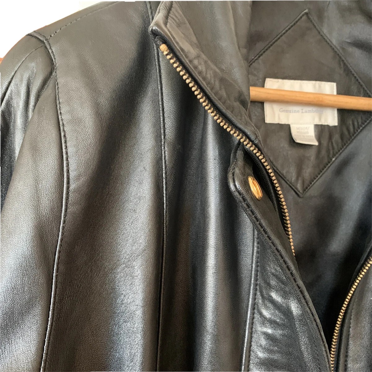 Worthington Lambskin Leather Jacket Coat Black sz M 90's Worthington Lambskin Leather Jacket Coat Black sz M 90's