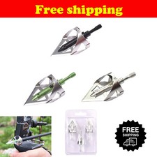 Broadheads Fixed Blade100 Grain 360 Cut Hunting Archery Arrow Tip 3Pack 3 Color