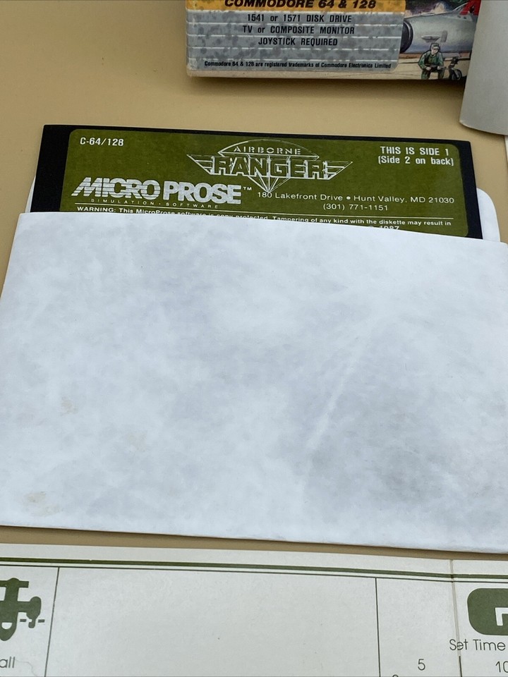 Airborne Ranger 1987 MicroProse Floppy Drive Commodore 64/128 Computer
