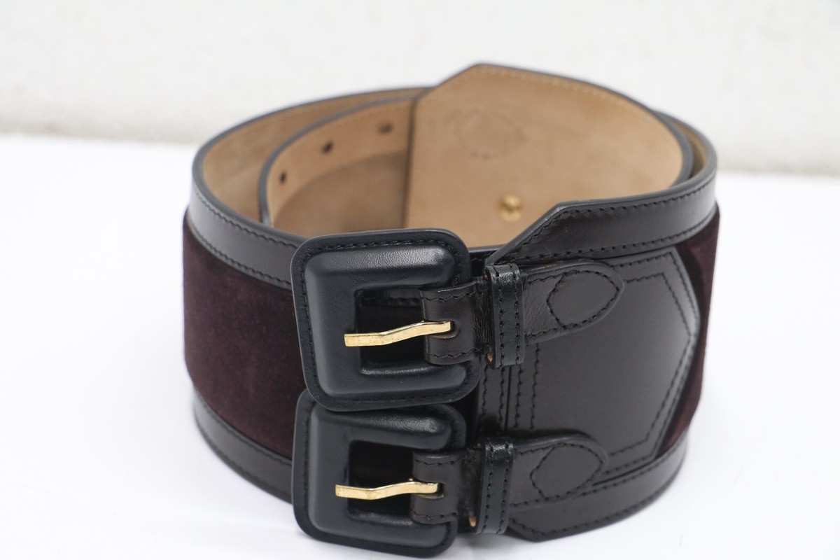 WOMEN\'S BURBERY WOMENS WIDE BELT Strathberry Monogram Wide Buckle Belt - Tan / Brown main image 3