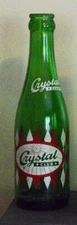 Vintage 1950-60's Crystal Club Soda ACL 7oz Green Bottle - Scranton, PA