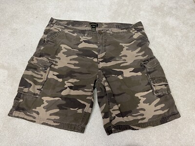 Stanley Shorts Mens 42 Green Brown Cargo Pockets Camo Khaki