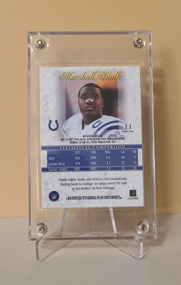 Marshall Faulk - 1998 Topps Gold - Black Label - Class 1 - MINT - Image 2 of 2