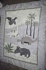 D4 LN The Peanut shell Dinosaur Microfiber Reversible Crib Comforter Blanket