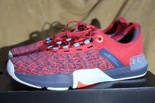 New UA Men's TriBase Reign 5 Q1 Shoes Red/Gray Size 10 3026213 - BNIB