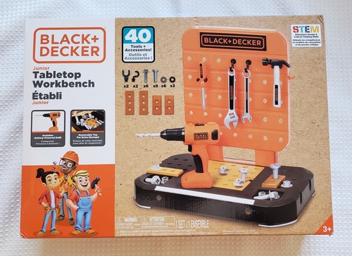 Banco de trabajo de mesa negro + Decker Junior 40 herramientas + accesorios - Imagen 2 de 2