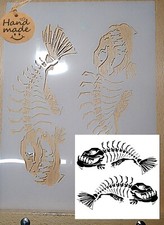 Angry Fish Airbrush art stencil clear Mylar ships worldwide.