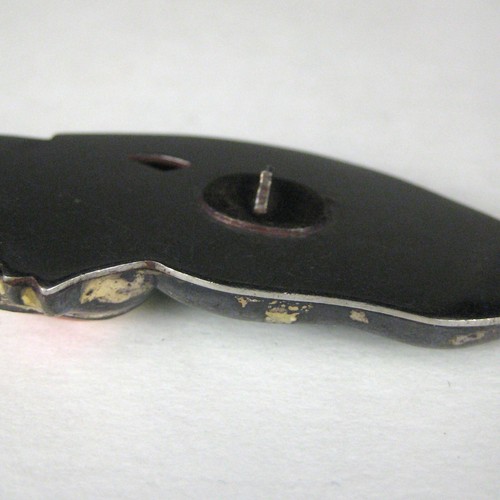 Obidome for Japanese Kimono 2.7 in Flower Floral Enamel Sterling Silver BROKEN - Picture 8 of 8