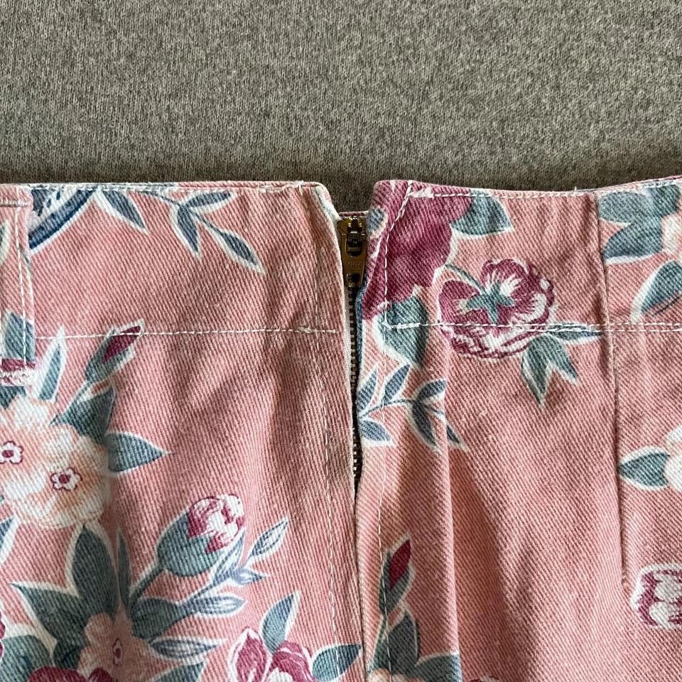 Vintage Wet Seal Skirt Womens 7 Pink Floral Paisley High Waist Made in USA 90s - Image 3 of 4
