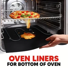 2pcs Non-Stick Oven Liners - Heavy Duty, Reusable & Heat Resistant Mats