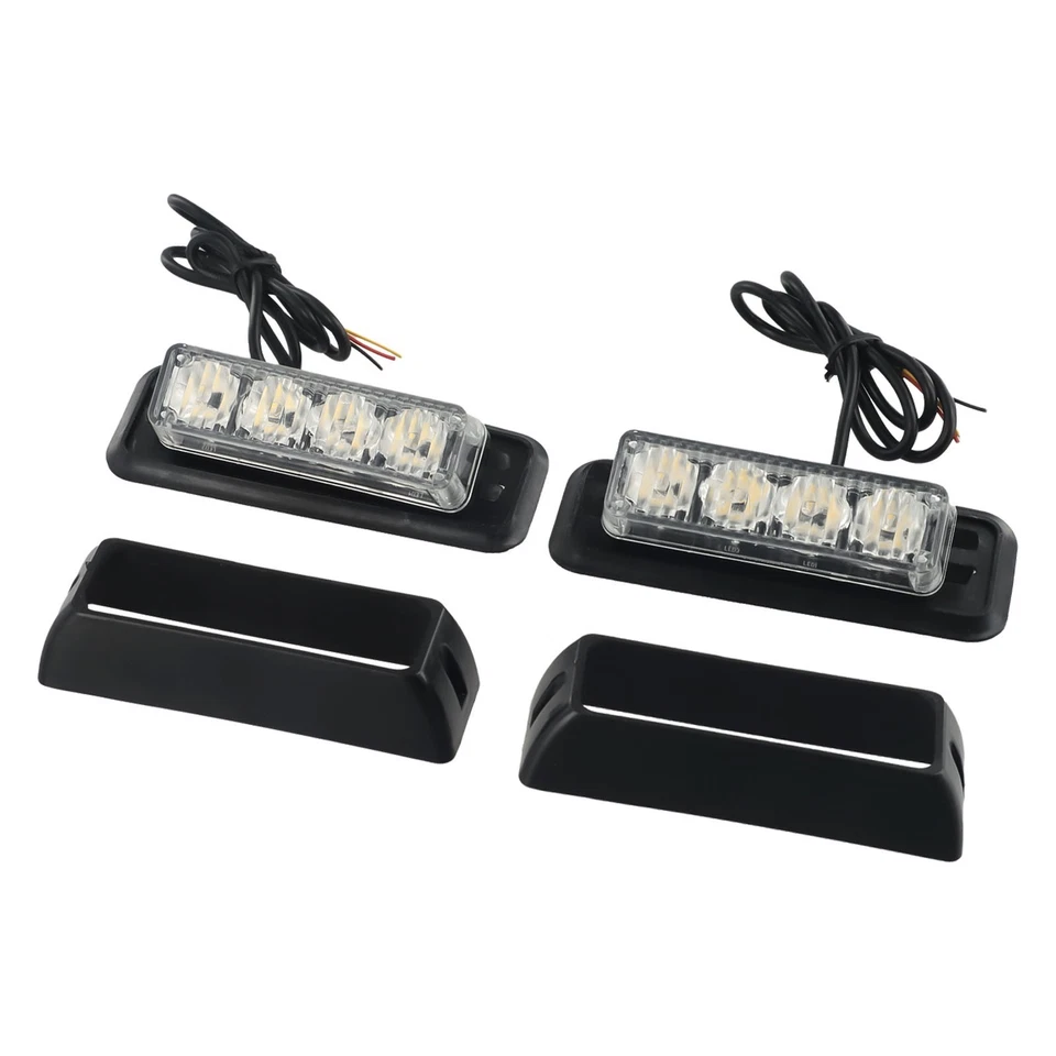Car Light LED Car Flash Light 2pcs 12-24V 4 LED Car Strobe Flash Light - Image 4 of 4