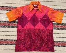 VTG Andrade Hawaiian Button Up Shirt 70 s Psychedelic Sz L