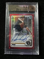 2020 Bowman Chrome Andy Ashby Auto Red Refractor /5 BGS 9.5