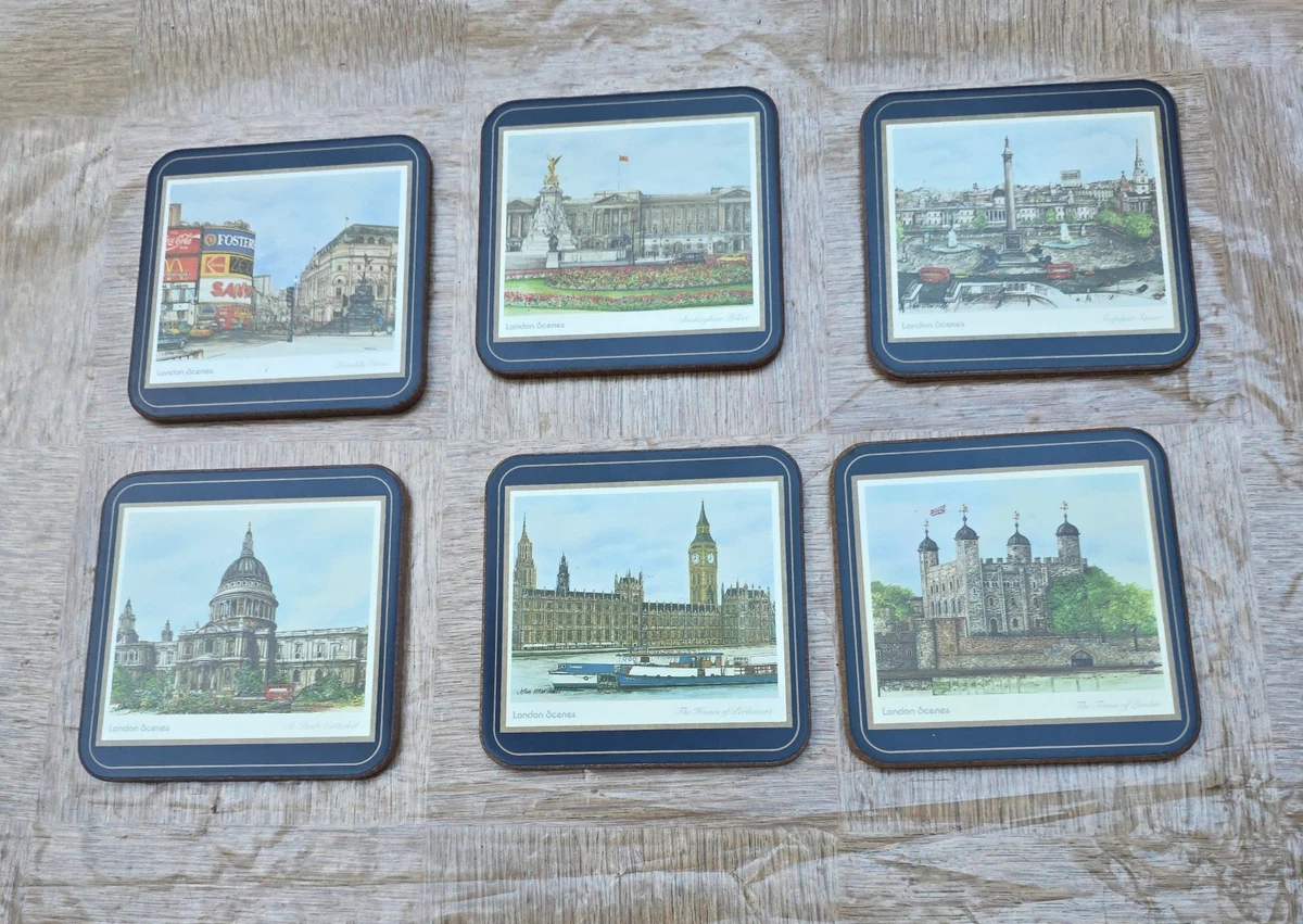 Set de X8 Dessous de verre ronds en céramique bleu poisson, Dessous de verre décoratif, Décoration de maison de plage nautique, - Maison