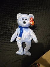 Dec 25 1999 Ty Original Beanie Babies 1999 HOLIDAY TEDDY Blue Bear w/tags (9")