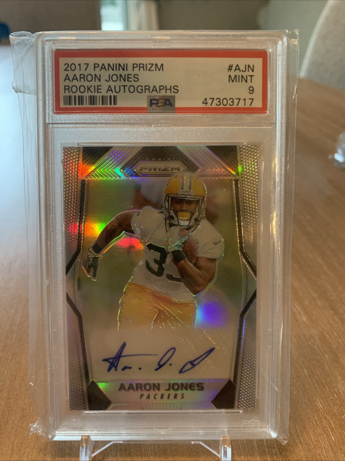 2017 Panini Prizm Aaron Jones Silver Prizm Rookie Auto PSA 9! 💎💎